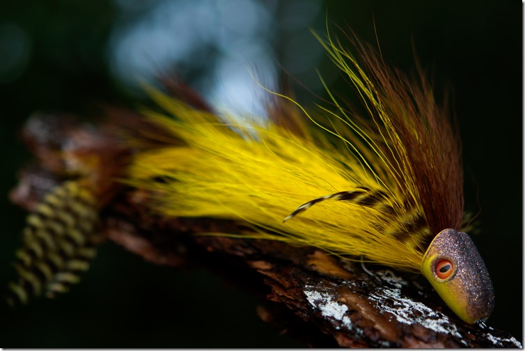8 Inch Yellow-Brown Diver-Changer by Nightmare Musky Flies-07