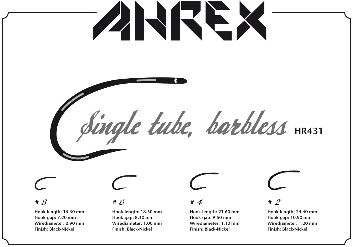 HR431 – SINGLE TUBE BARBLESS - Ahrex Hooks