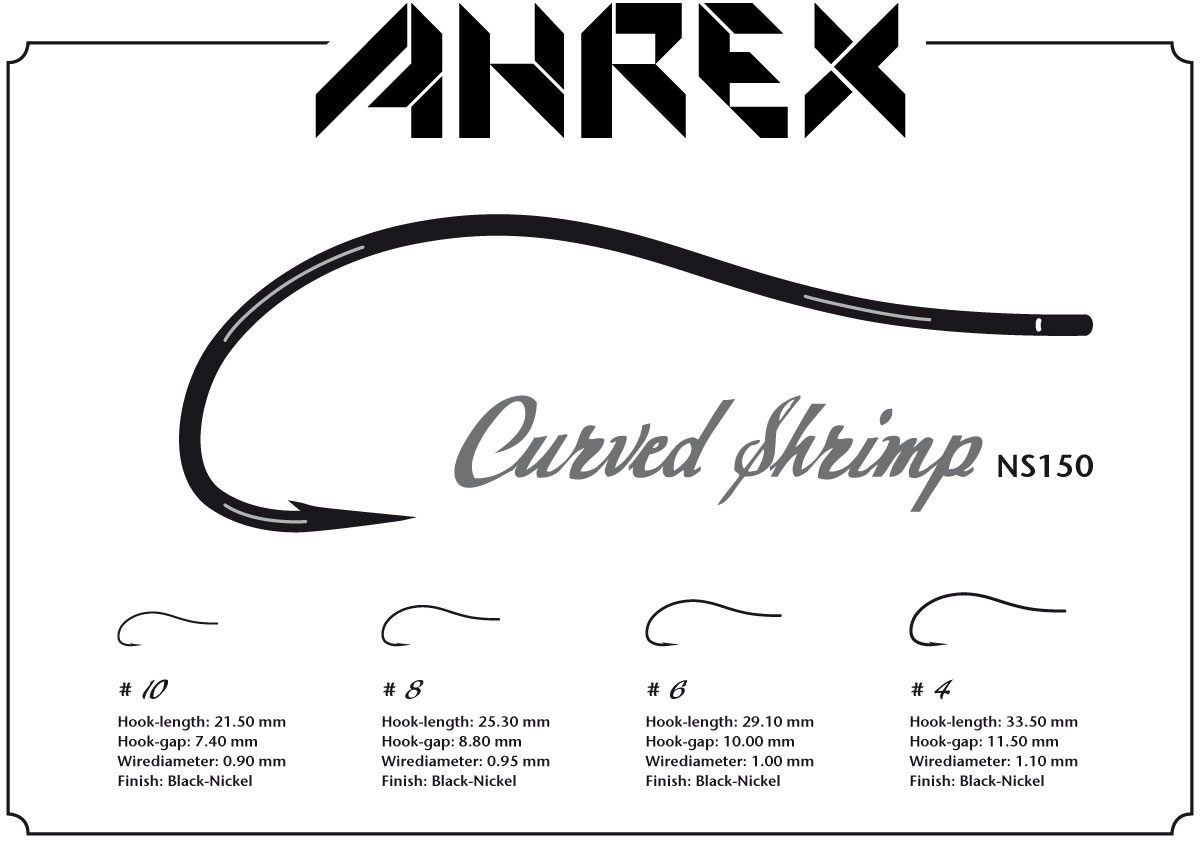 AHREX Haken NS150 CURVED SHRIMP #10 black nickel 18 Haken CURVED SHRIMP #10 