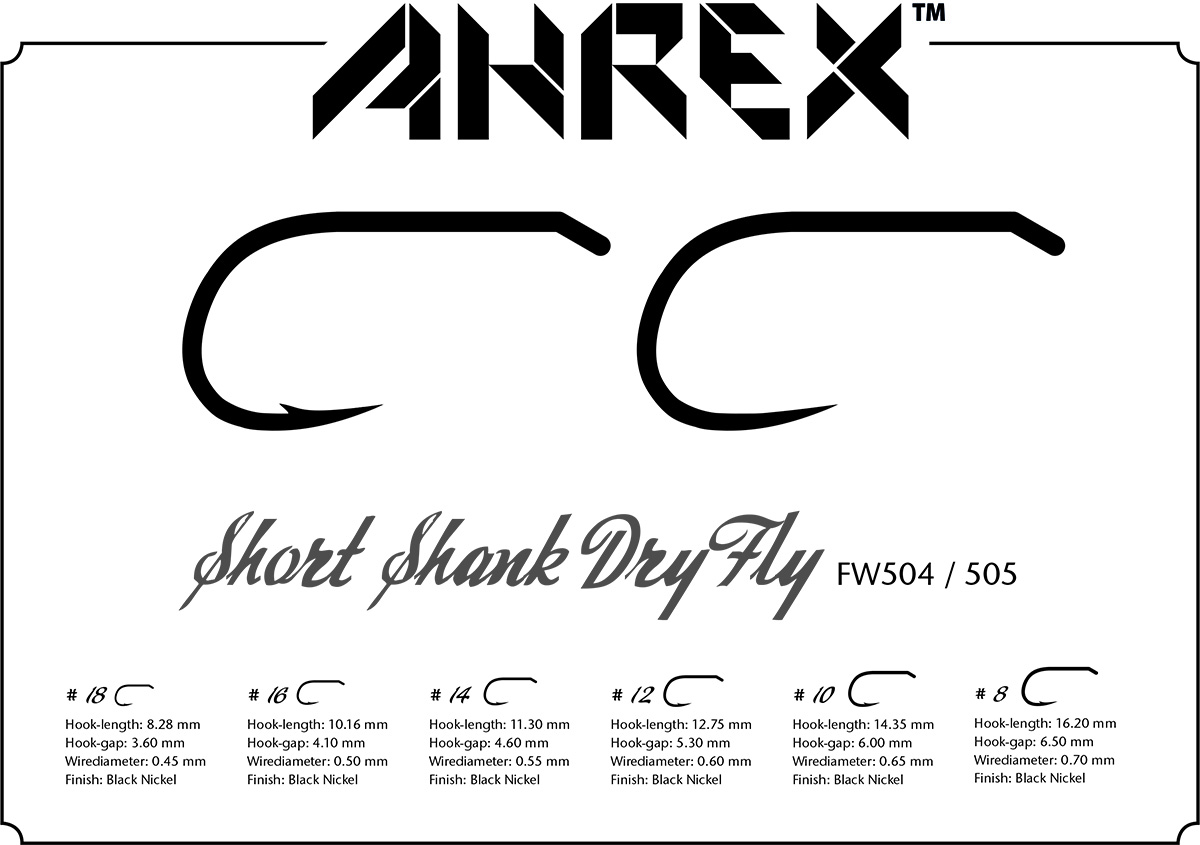 FW504/505 – SHORT SHANK DRY FLY - Ahrex Hooks