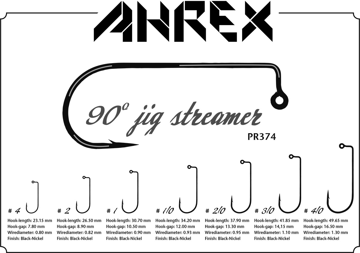 PR374 – 90 JIG STREAMER - Ahrex Hooks
