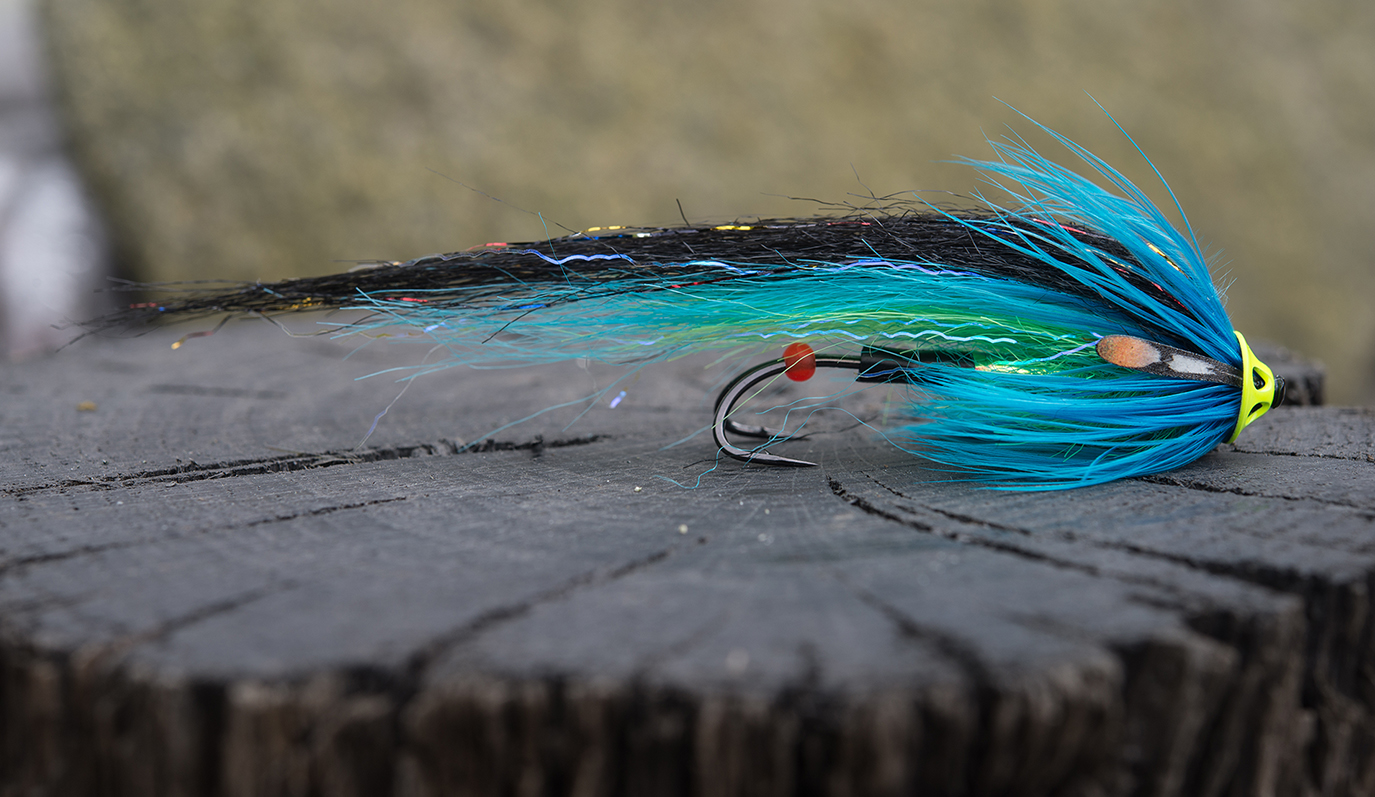 ICE FLIES. Salmon Fly, Blue boy , Treble Hook. (3-pack) Pick a size