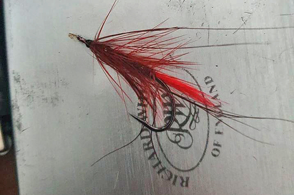 3 Black or Red Francis Double/Trebles Hook Salmon/Sea Trout Flies