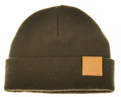 Ahrex Tight Knit Leather Patch Beanie-0