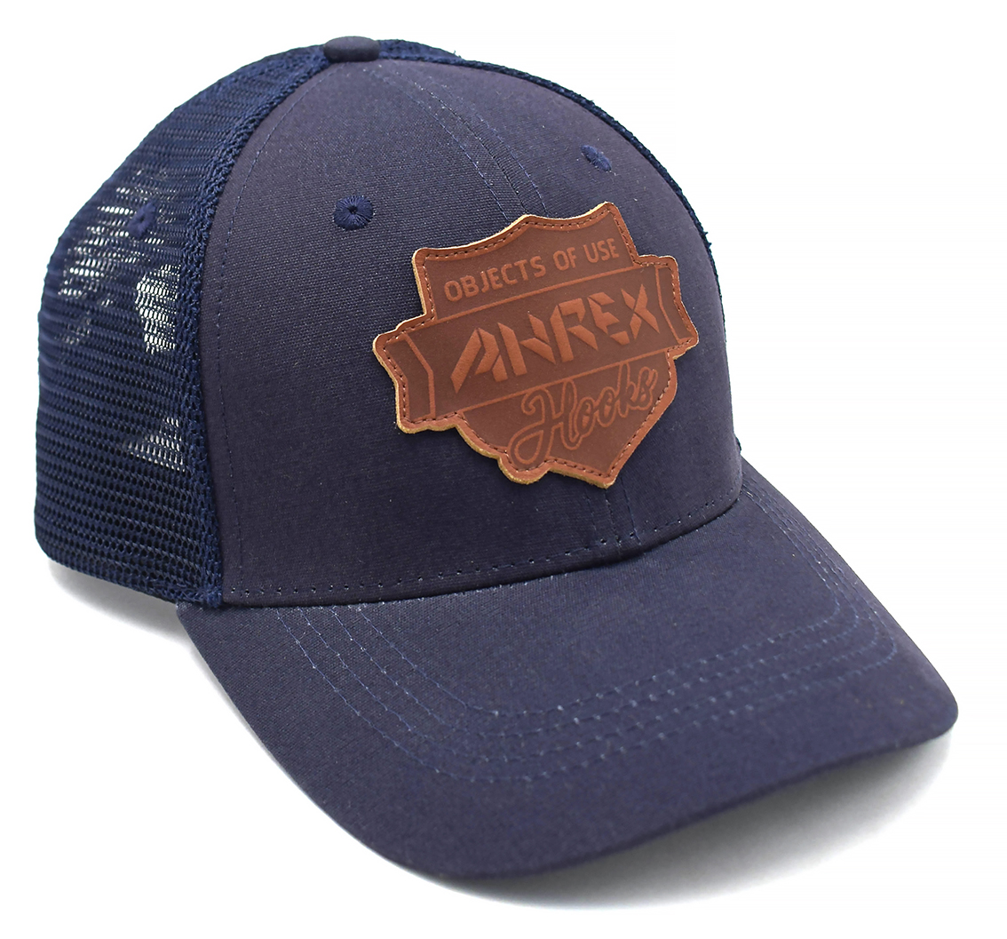 Ahrex Leather Patch Trucker - Navy-02