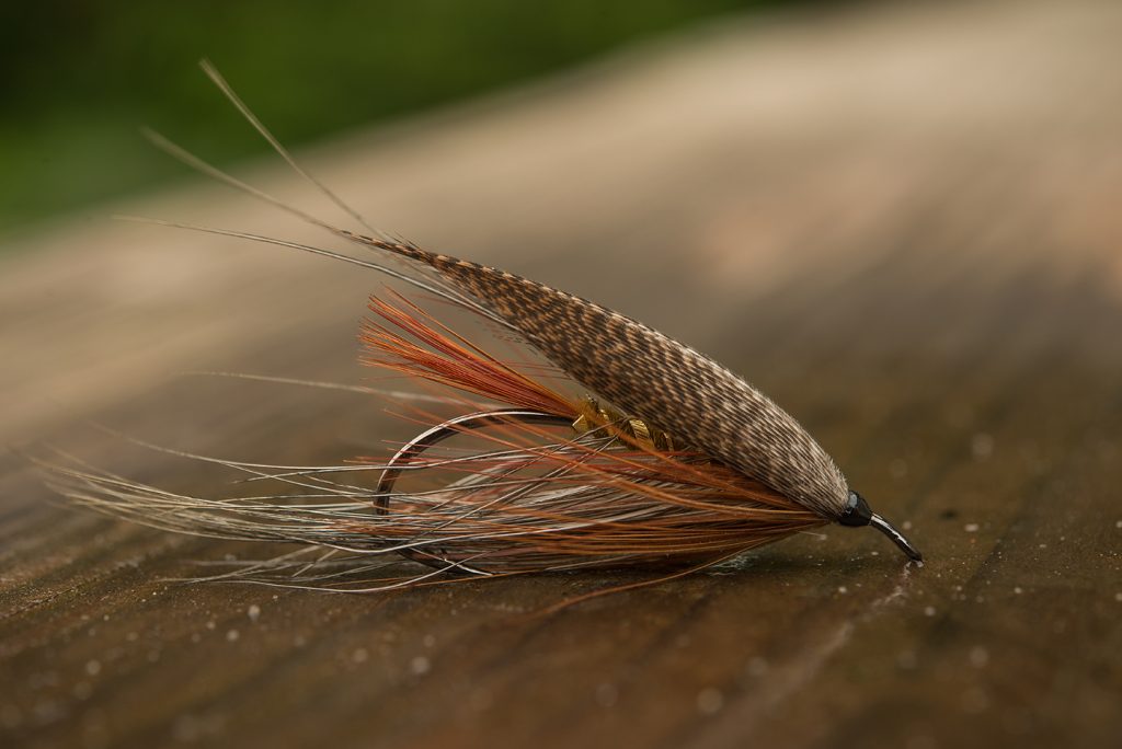 Antique pattern sheet with real salmon flies