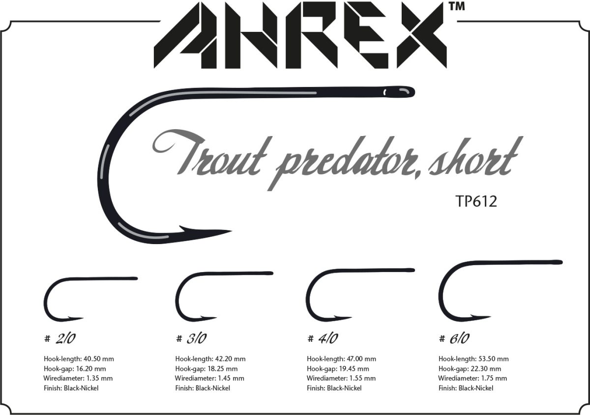 Ahrex TP612 Trout Predator Streamer Short Hook #3/0