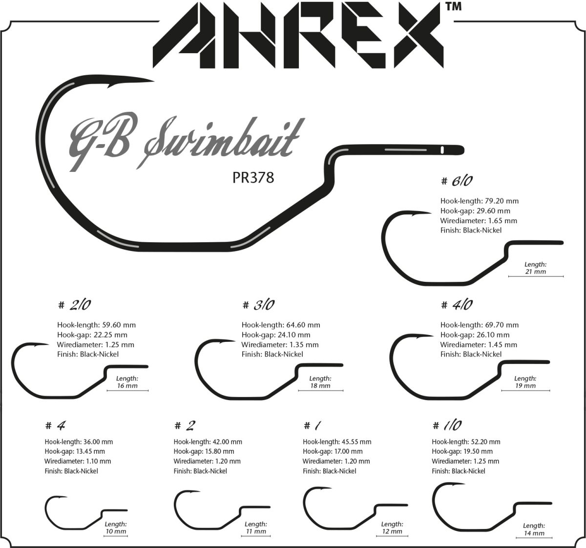 Ahrex PR378 GB Predator Swim Bait Hook