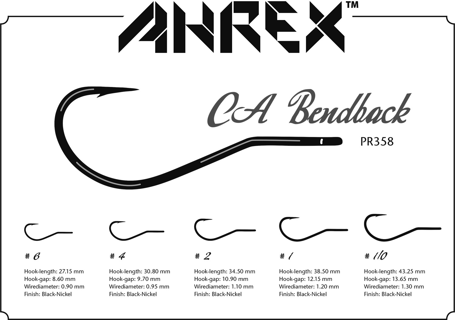 PR358 – CA BENDBACK - Ahrex Hooks